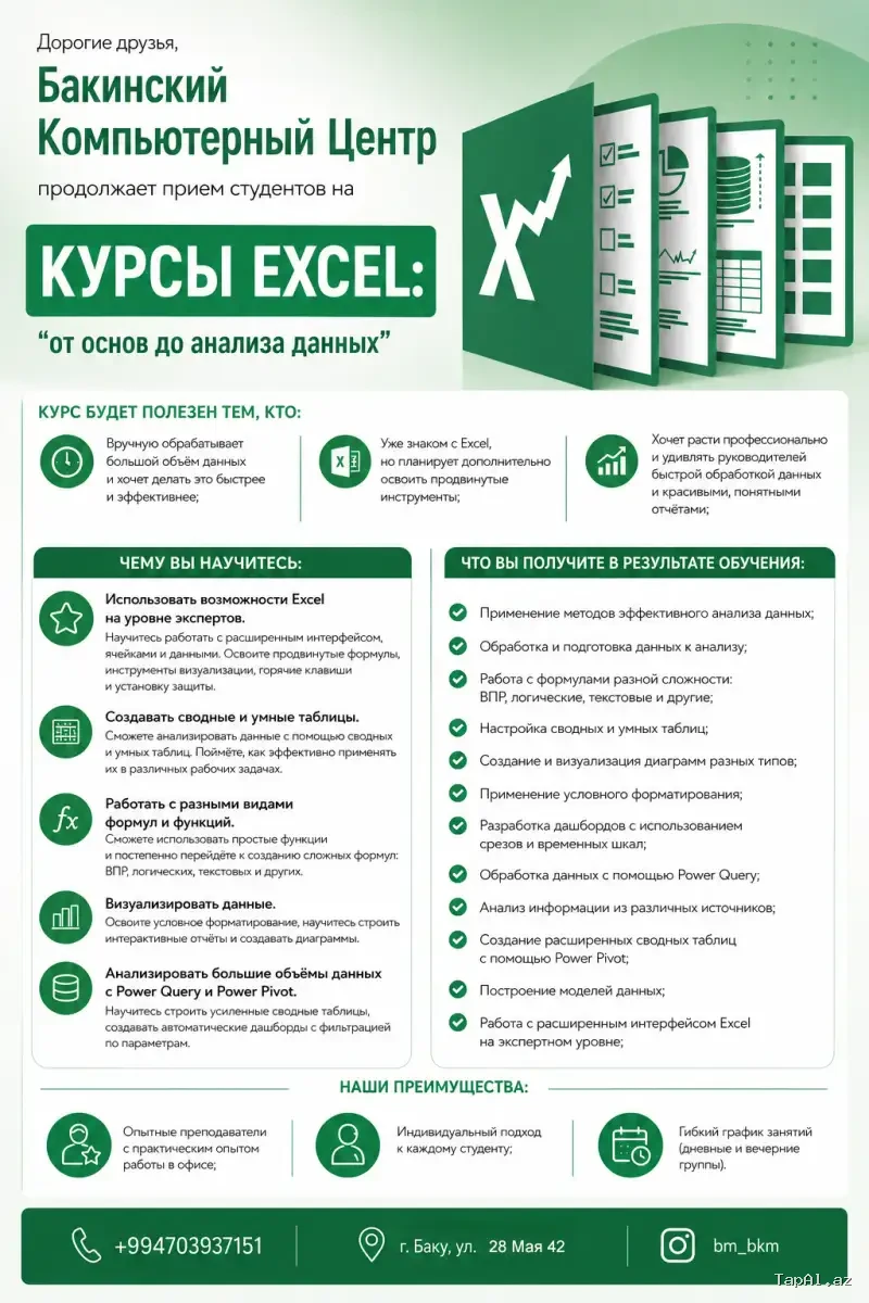 Курсы Excel от основ до анализа данных