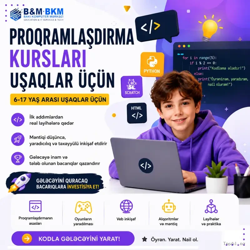 Uşaqlar üçün Web proqramlaşdırma kursu