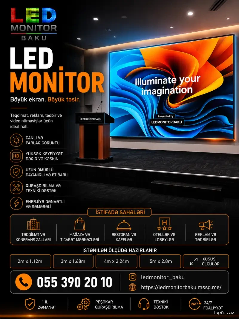 LED Monitor Satışı, Quraşdırılması, Təmir və Servis Xidmətləri