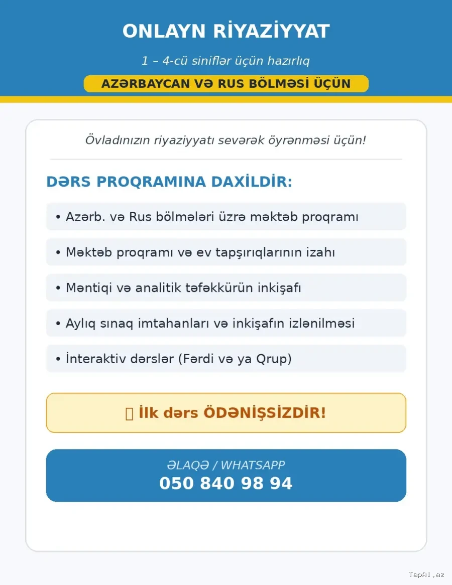 Riyaziyyat dərsləri online