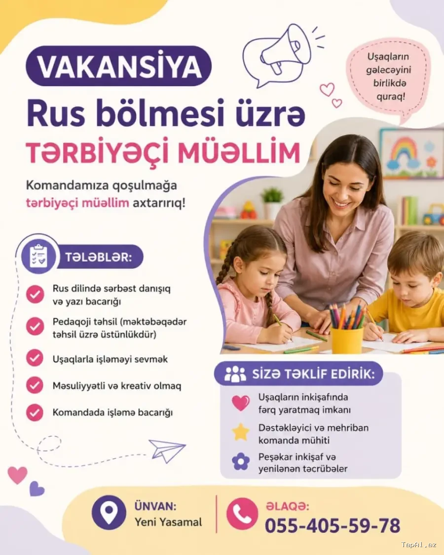 Rus sektor ucun terbiyeci muellime