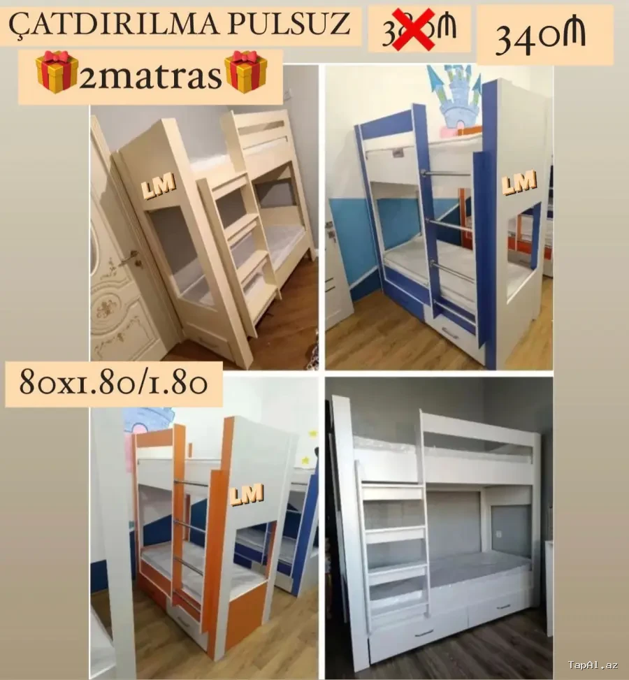 İkimərtəbəli çarpayı uşaqlar üçün